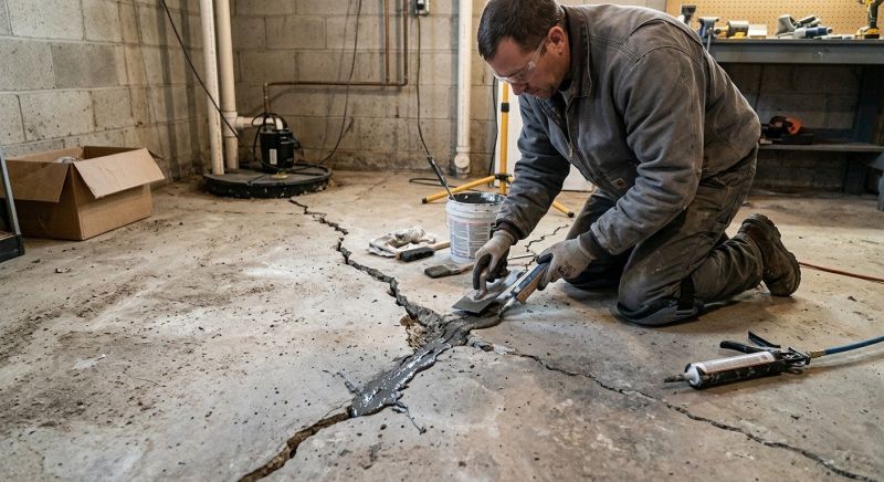 Cracked Basement Floor Repair in Sneads Ferry, NC